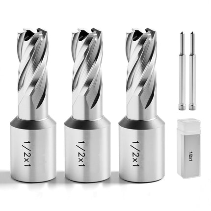 Annular Cutter Set, 5-Piece HSS 1/2 in Weldon Shank