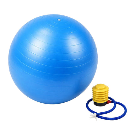 Anti-Burst Exercise Ball with Pump and Stopper, Max. 150 kg, Blue