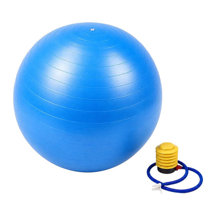 Anti-Burst Exercise Ball with Pump and Stopper, Max. 150 kg, Blue