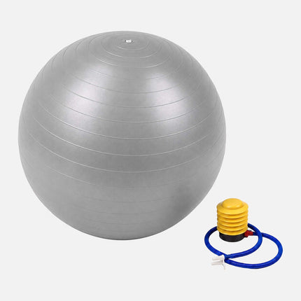 Anti-Burst Exercise Ball with Pump and Stopper, Max. 150 kg, Grey