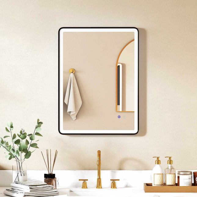 LED-badkamerspiegel met anticondensfunctie, dimbaar, 80x60 cm
