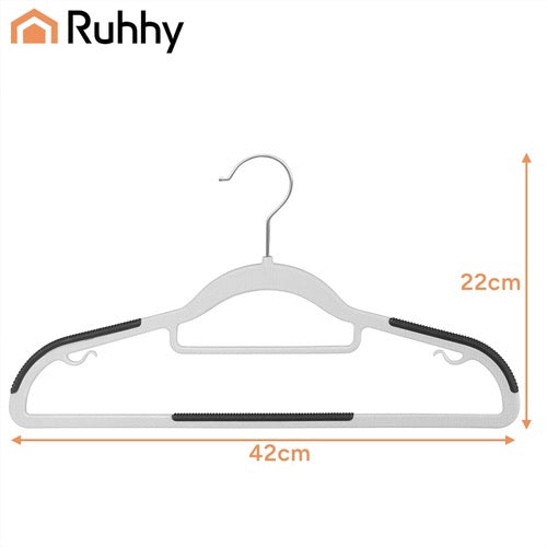 Rutschfeste Kleiderbügel, 20er-Pack, schmal, grau, 42 cm