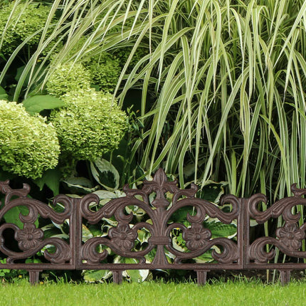 Antique Cast Iron Garden Fence, 4 Panels