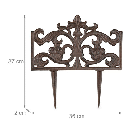Antique Cast Iron Garden Fence, 4 Panels