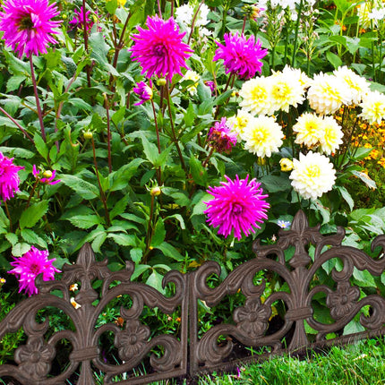 Antique Cast Iron Garden Fence, 4 Panels
