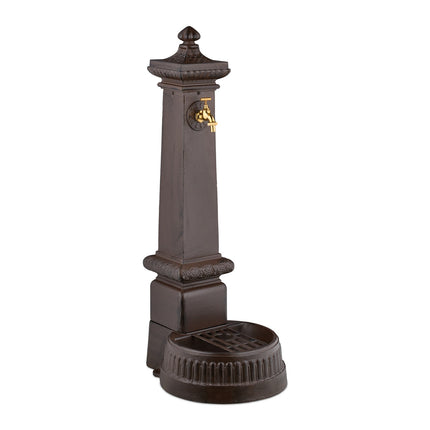 Antiker Säulenbrunnen mit Wasserhahn und Becken, 100 cm