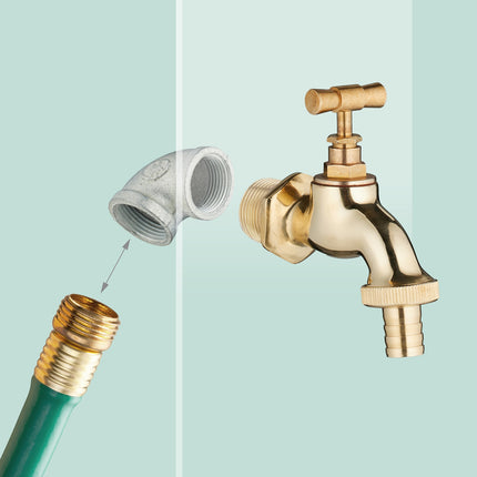 Antiker Säulenbrunnen mit Wasserhahn und Becken, 100 cm