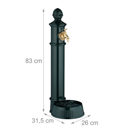 Antique Column Fountain with Tap & Basin – 83 cm