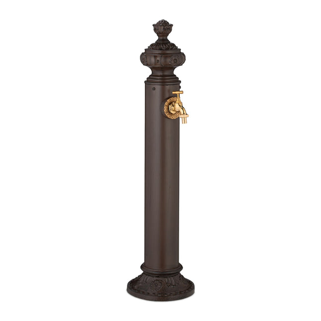 Antique Garden Column Fountain with Golden Tap, 87 cm