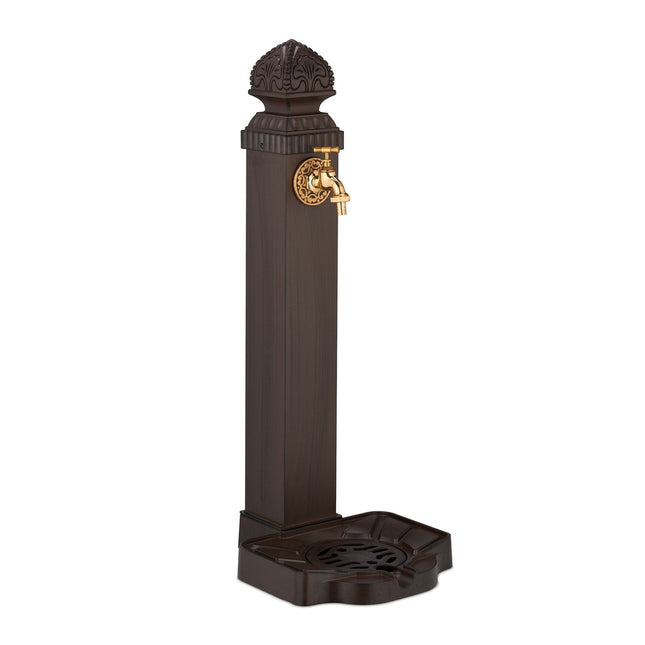 Antique Garden Column Fountain with Tap & Basin, 77 cm