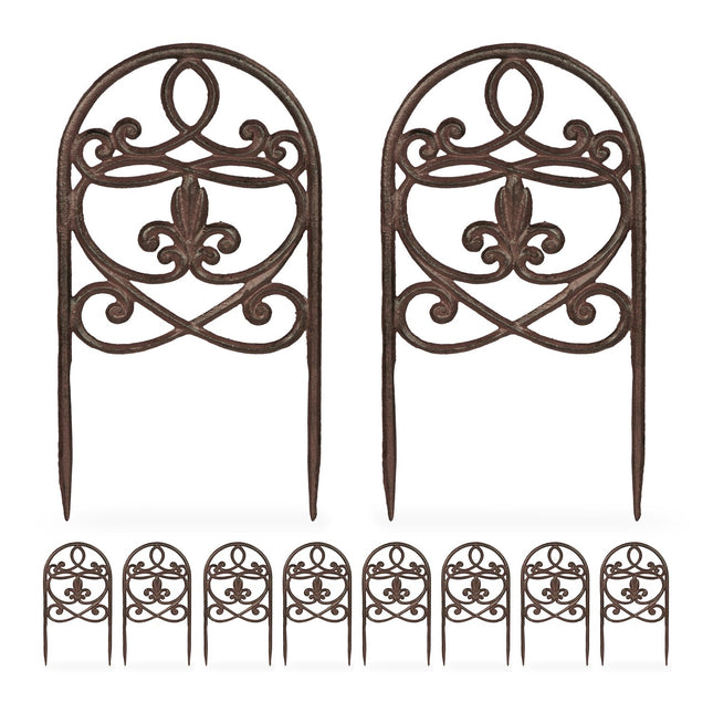 Antique Garden Fence Panels, 10-Piece Set