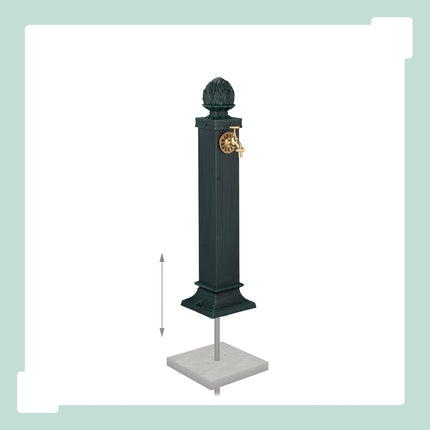 Antiker Gartenbrunnen mit goldenem Wasserhahn, 80 cm