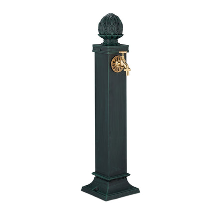 Antiker Gartenbrunnen mit goldenem Wasserhahn, 80 cm