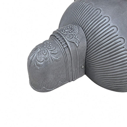 Antiker grauer Wandbrunnen, Aluminiumguss, XL