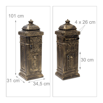 Antique Style Cast Aluminium Freestanding Mailbox
