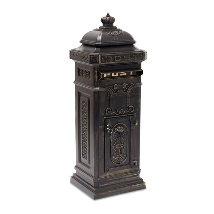 Antique Style Freestanding Mailbox, Cast Aluminium