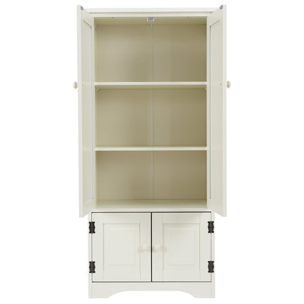 Antikes Holz-Highboard mit verstellbaren Einlegeböden