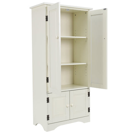 Antikes Holz-Highboard mit verstellbaren Einlegeböden
