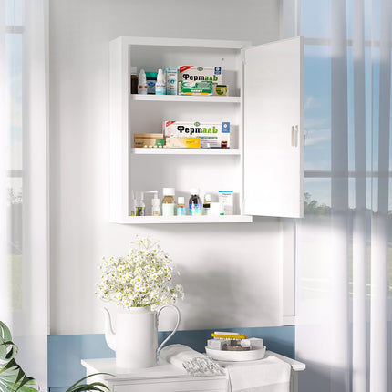Armoire d'apothicaire murale verrouillable 2 clés en acier blanc 40 x 15 x 53,5 cm