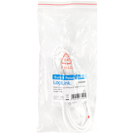 Gerätekabel Euro - C7 Weiß 1,8m