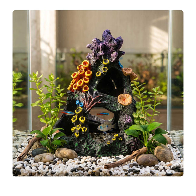 Aquarium Korallenhöhlen-Deko, Polyresin, Süß- oder Salzwasser