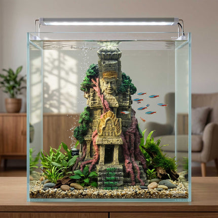 Aquarium Temple Ornament, Polyresin Cave Hideaway