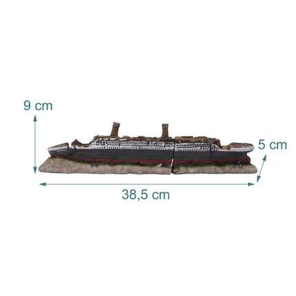 Aquarium Titanic Shipwreck Ornament, Non-Toxic Resin
