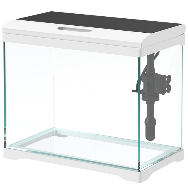 Tropisches Aquarium mit LED, Filter & Pumpe, 17L Weiß