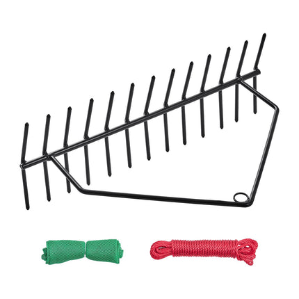 Aquatic Weed Rake 24 In, Double-Sided, 30 Ft Rope