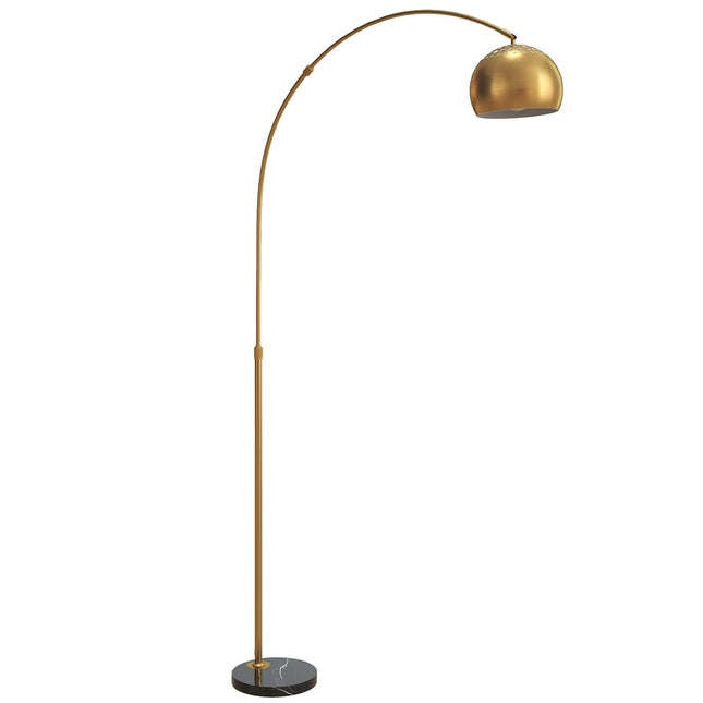 Bogenlampe, Marmorfuß, 180 cm, Schwarz/Gold