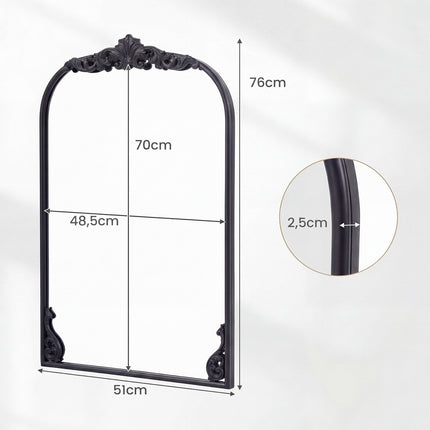 Arched Baroque Wall Mirror, Gold Frame, 76x51/90x61 cm