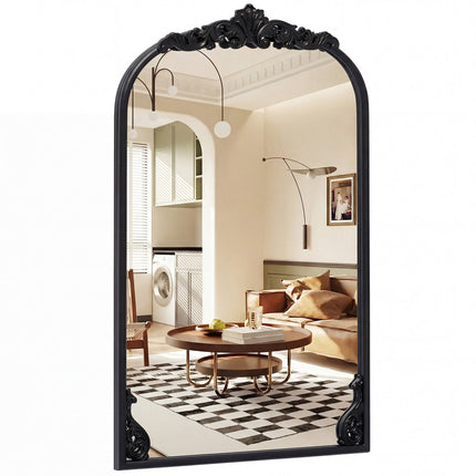 Arched Baroque Wall Mirror, Gold Frame, 76x51/90x61 cm