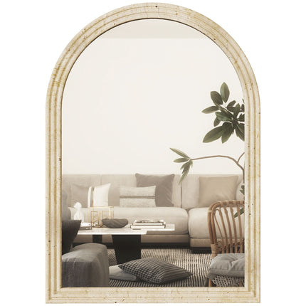 Gewölbter Wandspiegel, Beige, 50 x 70 cm, Polystyrolrahmen
