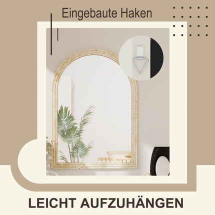 Gewölbter Wandspiegel, Beige, 50 x 70 cm, Polystyrolrahmen