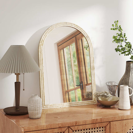 Gewölbter Wandspiegel, Beige, 50 x 70 cm, Polystyrolrahmen