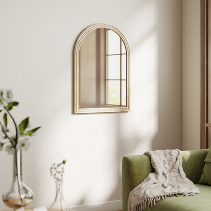 Gewölbter Wandspiegel, Beige, 50 x 70 cm, Polystyrolrahmen