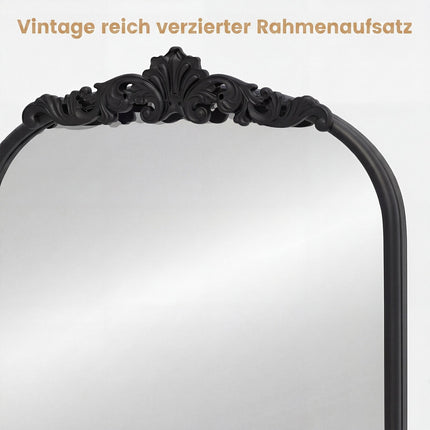 Arched Wall Mirror with Baroque Gold Ornate Frame