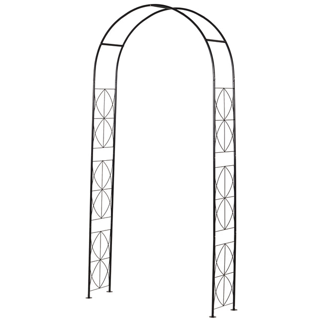 Metall Garten Rosenbogen Spalier, Schwarz, 114x30x230 cm