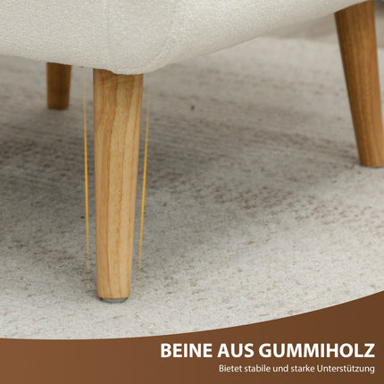 Wohnzimmer-Ohrensessel – getuftet, gepolstert, weißer Bezug
