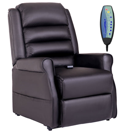 Massagesessel mit Wärmefunktion, Kunstleder, braun
