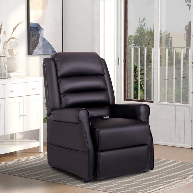 Massagesessel mit Wärmefunktion, Kunstleder, braun