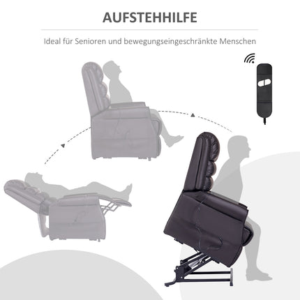 Massagesessel mit Wärmefunktion, Kunstleder, braun