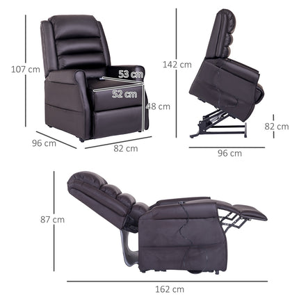 Massagesessel mit Wärmefunktion, Kunstleder, braun
