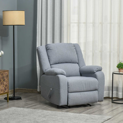 Liegesessel mit Seitentasche, grau Leinen-Polyester
