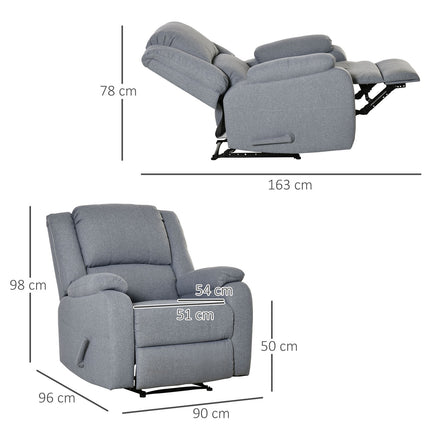 Liegesessel mit Seitentasche, grau Leinen-Polyester