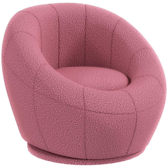 Drehbarer rosa Plüsch-Loungesessel, 120 kg Tragfähigkeit