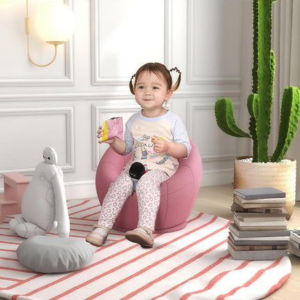 Rotatable pink plush lounge chair, 120 kg capacity