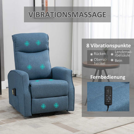 Liegesessel mit Aufstehhilfe, Massagefunktion und Fußstütze