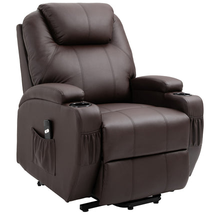 Recliner with standing aid and storage