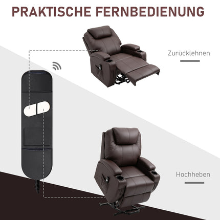 Recliner with standing aid and storage